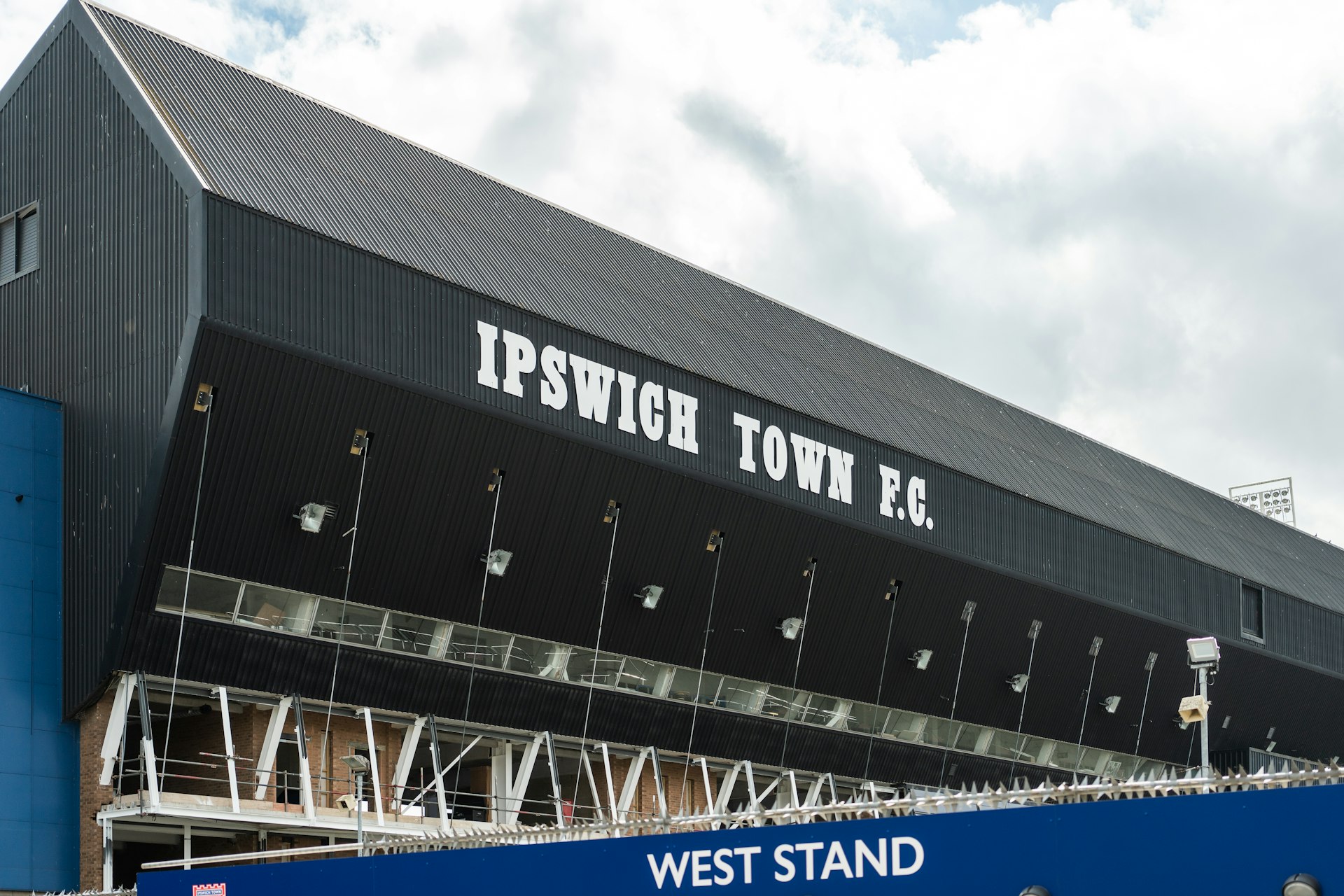 West Stand at Portman Road stadium in Ipswich